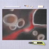 Arterial Motif:抽象芸術ブラック、ホワイト、レッド 薄葉紙 (クラフト)