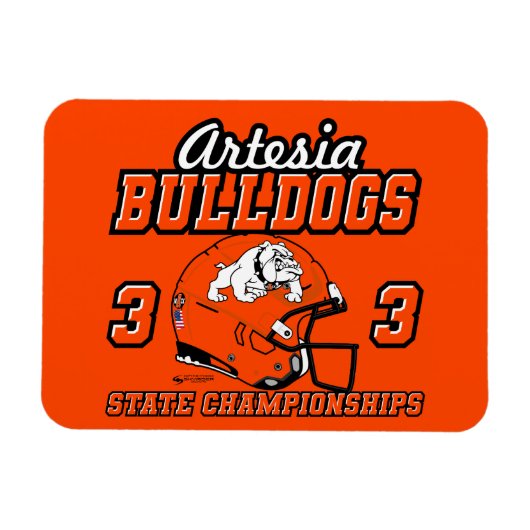 Artesia Bulldogs 33 State Championships Magnet マグネット (横)