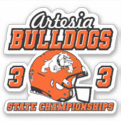 Artesia Bulldogs 33 State Championships Sticker シール (正面)