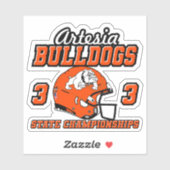 Artesia Bulldogs 33 State Championships Sticker シール (シート)