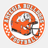 Artesia Bulldogs Football Roundel ラウンドシール (正面)