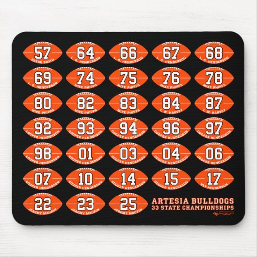 Artesia Bulldogs Football State Champs Mousepad マウスパッド (正面)