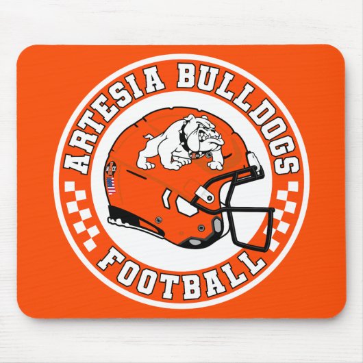 Artesia Bulldogs Helmet Roundel Mouse Pad マウスパッド (正面)