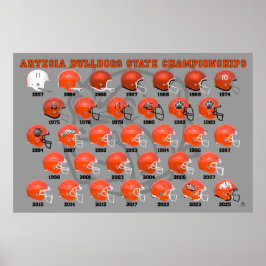 Artesia Bulldogs State Champs Helmet Poster ポスター
