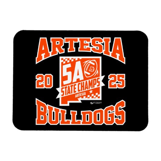 Artesia Bulldogs State Champs Logo Flexible Magnet マグネット (横)