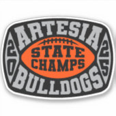 Artesia Bulldogs "State Champs" Sticker シール (正面)