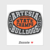 Artesia Bulldogs "State Champs" Sticker シール (シート)