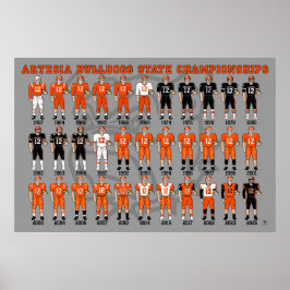 Artesia Bulldogs State Champs Uniform Poster ポスター