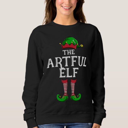 Artful Elf Family Matching Christmas Group   PJ スウェットシャツ (正面)