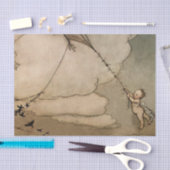 Arthur 遠くに Rackhamによる「凧の上」 薄葉紙 (クラフト)