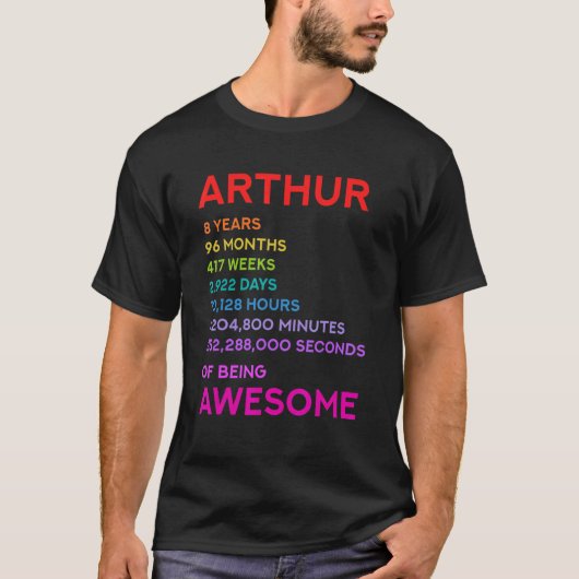 Arthur 8th Birthday 8 Years 96 Months 417 weeks aw Tシャツ (正面)
