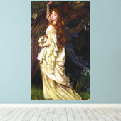 ARTHUR HUGHES - OPHELIA - c.1863 - Pre-Raphaelites キャンバスプリント (インサイチュ (ウッドフロア))