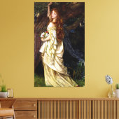 ARTHUR HUGHES - OPHELIA - c.1863 - Pre-Raphaelites キャンバスプリント (インサイチュ (リビング))