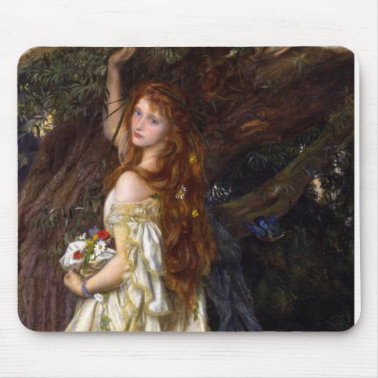 Arthur Hughes Pre-Raphaelite Artによる悲劇的なオフェリア マウスパッド (正面)