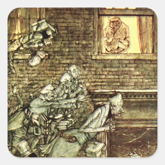 Arthur Rackham - A Christmas Carol -幽霊たち スクエアシール (正面)
