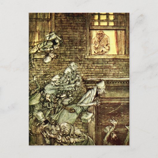 Arthur Rackham - A Christmas Carol -幽霊たち ポストカード (正面)