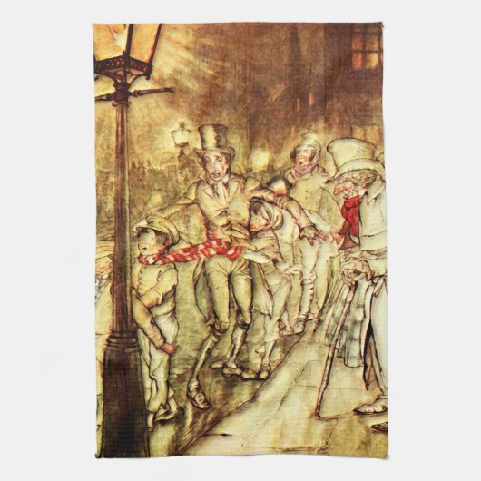 Arthur Rackham - A Christmas Carol -通り キッチンタオル (縦)