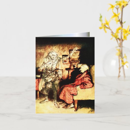 Arthur Rackham - A Christmas Carol - Scrooge カード (黄色い花)