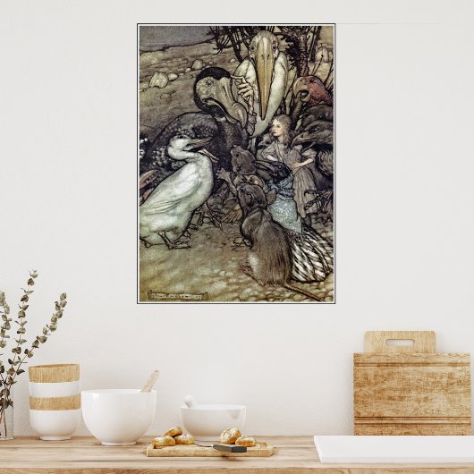 Arthur Rackham Alice In Wonderland ポスター (キッチン)