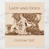Arthur Rackham, Lady and Dogs ワインラベル (シングルラベル)