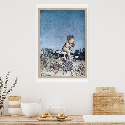 Arthur Rackham - Peter Pan Kensington Gardens 1906 ポスター (キッチン)