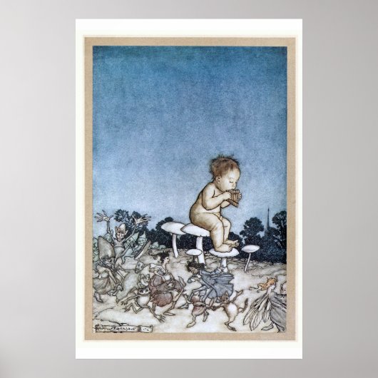 Arthur Rackham - Peter Pan Kensington Gardens 1906 ポスター (正面)