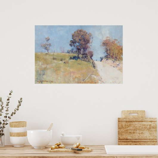 Arthur Streeton - Sunlight (Cutting on a hot road) ポスター (キッチン)