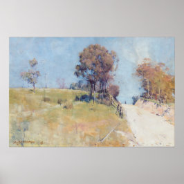 Arthur Streeton - Sunlight (Cutting on a hot road) ポスター