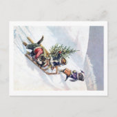 Arthur Thiele – 猫たちがクリスマスツリーを持ち帰る シーズンポストカード (正面)