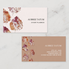 Artiatic Rustic Watercolor Falling Leaves Autumn 名刺