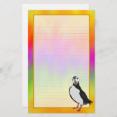 Articツノメドリのカラフルなオーロラの罰金によって並べられる文房具 便箋 (正面/裏面)