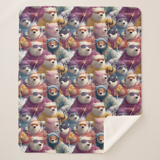 Artic Polar Bears Ski Club シェルパブランケット (正面)