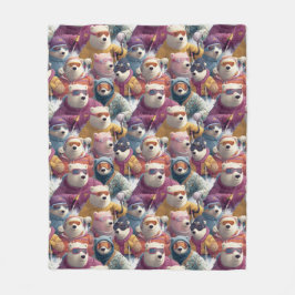 Artic Polar Bears Ski Club フリースブランケット