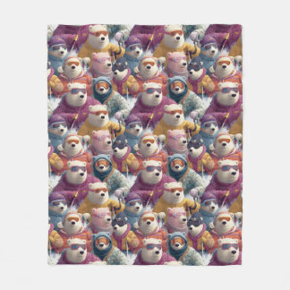 Artic Polar Bears Ski Club フリースブランケット