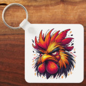 "Artie Angry Rooster" Aluminum Keychain キーホルダー (正面)