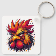 "Artie Angry Rooster" Aluminum Keychain