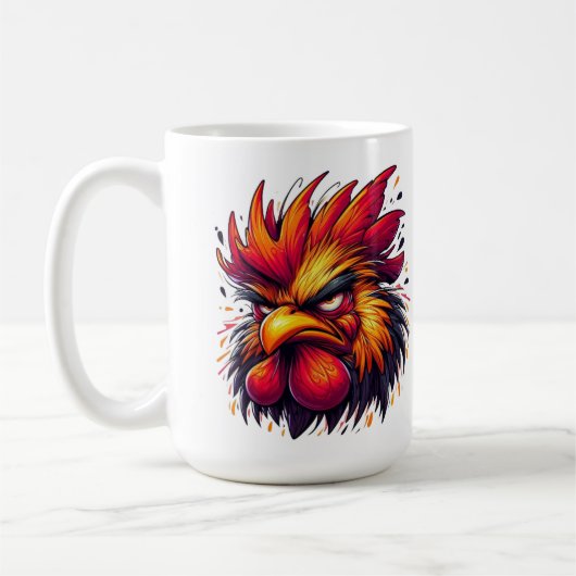 "Artie Angry Rooster" Mug コーヒーマグカップ (左)
