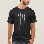 Artificial Intelligence AI Threat Anti-AI Tシャツ<br><div class="desc">A statement t-shirt on the theme of artificial intelligence. It features the phrase "AI consciousness is coming" in vertical text. An interesting design about the potential threat or dangers of artificial intelligence.</div>