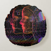 Artificial Intelligence and Virtual Reality concep ラウンドクッション (正面)