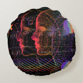 Artificial Intelligence and Virtual Reality concep ラウンドクッション (裏面)