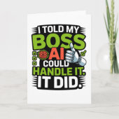 Artificial Intelligence Boss AI Funny Design カード (正面)