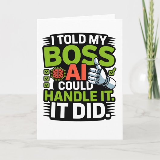 Artificial Intelligence Boss AI Funny Design カード (正面)