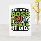 Artificial Intelligence Boss AI Funny Design カード (黄色い花)