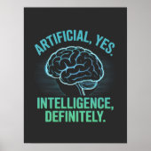Artificial Intelligence Brain Humor Design ポスター (正面)