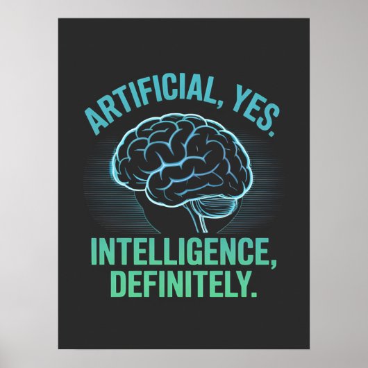 Artificial Intelligence Brain Humor Design ポスター (正面)