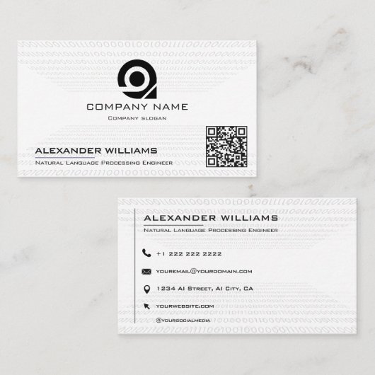 Artificial Intelligence Software Engineer Visiting 名刺 (正面/裏面)