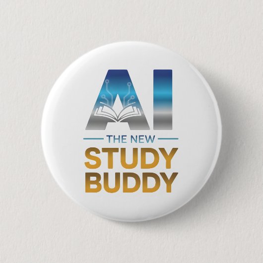 Artificial Intelligence Study Buddy Design 缶バッジ (正面)