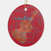 Artinspired著バイオリンの単語の雲のグラフィック・デザイン セラミックオーナメント (左)