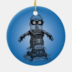 Artinspired著Steampunkのロボット1オーナメント セラミックオーナメント