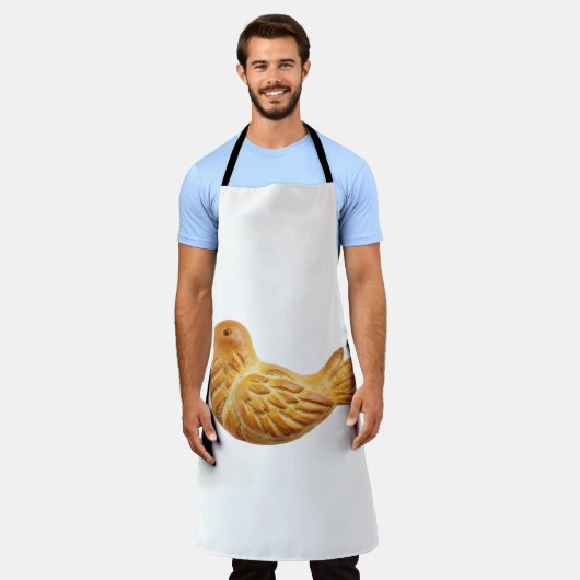 Artisan Baked Bread Bird Sculpture エプロン (着用した状態)